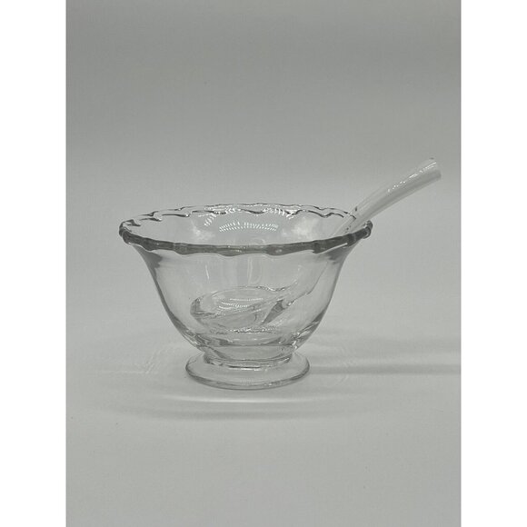 Vtg Fostoria Century Footed Mayo~Mayonnaise Bowl W/ Ladle~2 Pc - Picture 1 of 9
